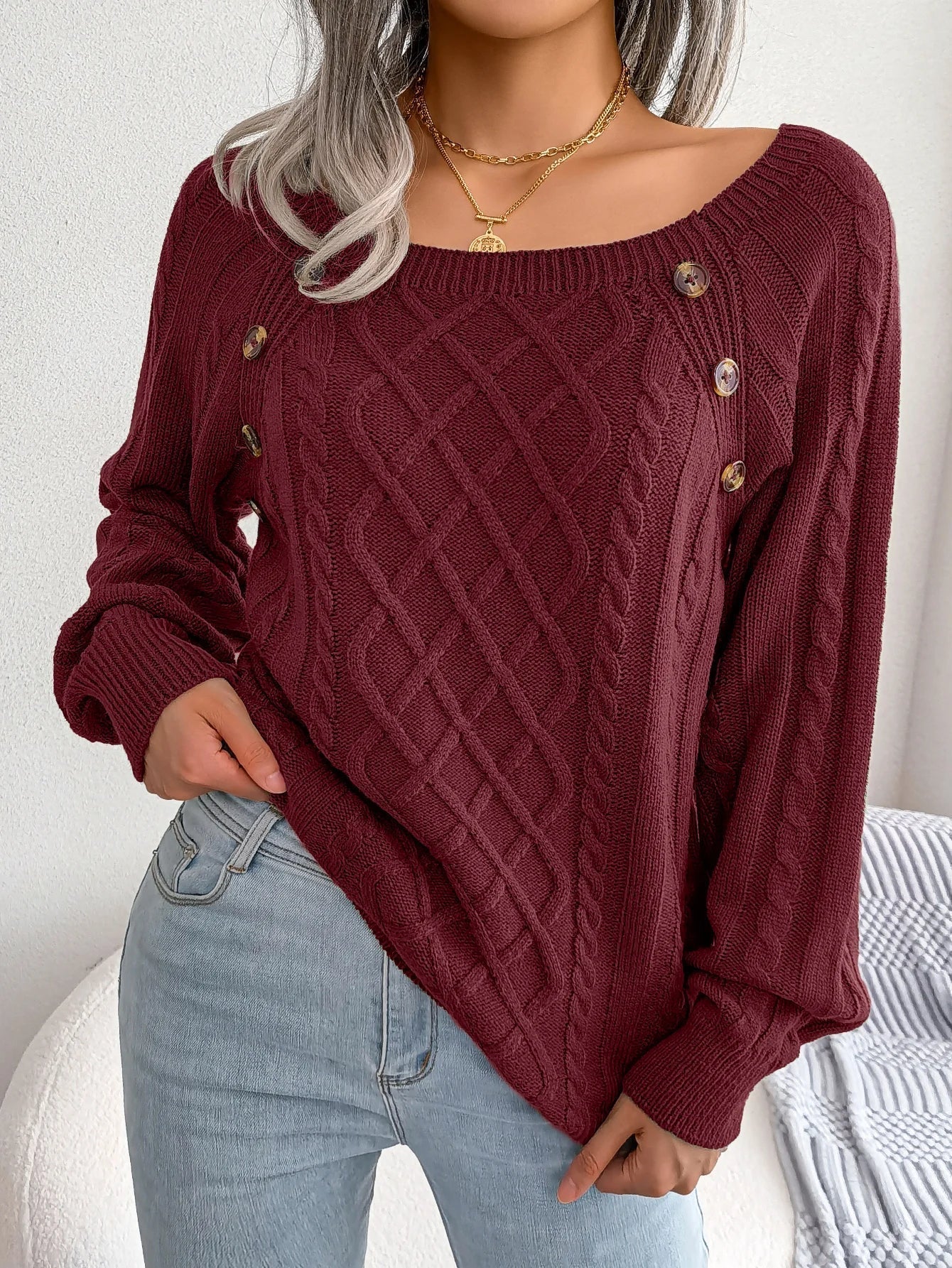Bellamy Diamond Knit Pullover
